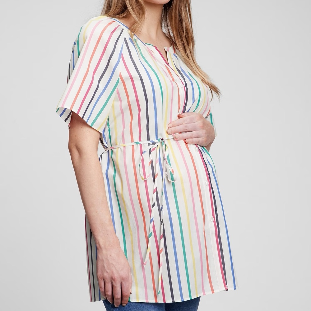 GAP Maternity Button Front Tie Top